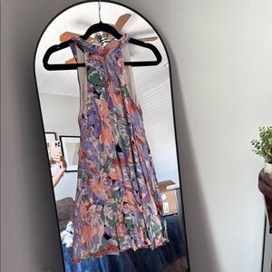 Lulu's Pink and Blue Halter Sundress for Wedding Guests